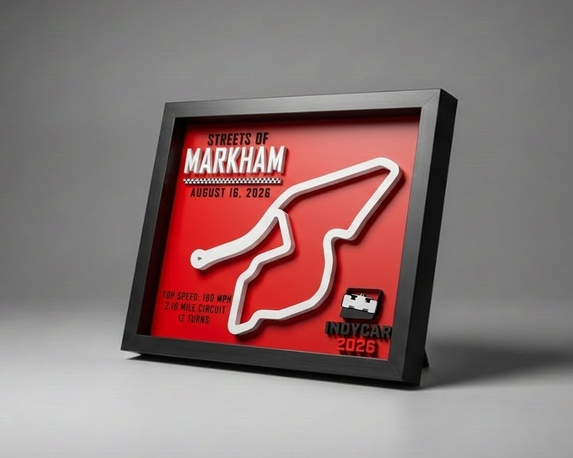 Streets of Markham — IndyCar 2026 3D Printed Track Shadow Box