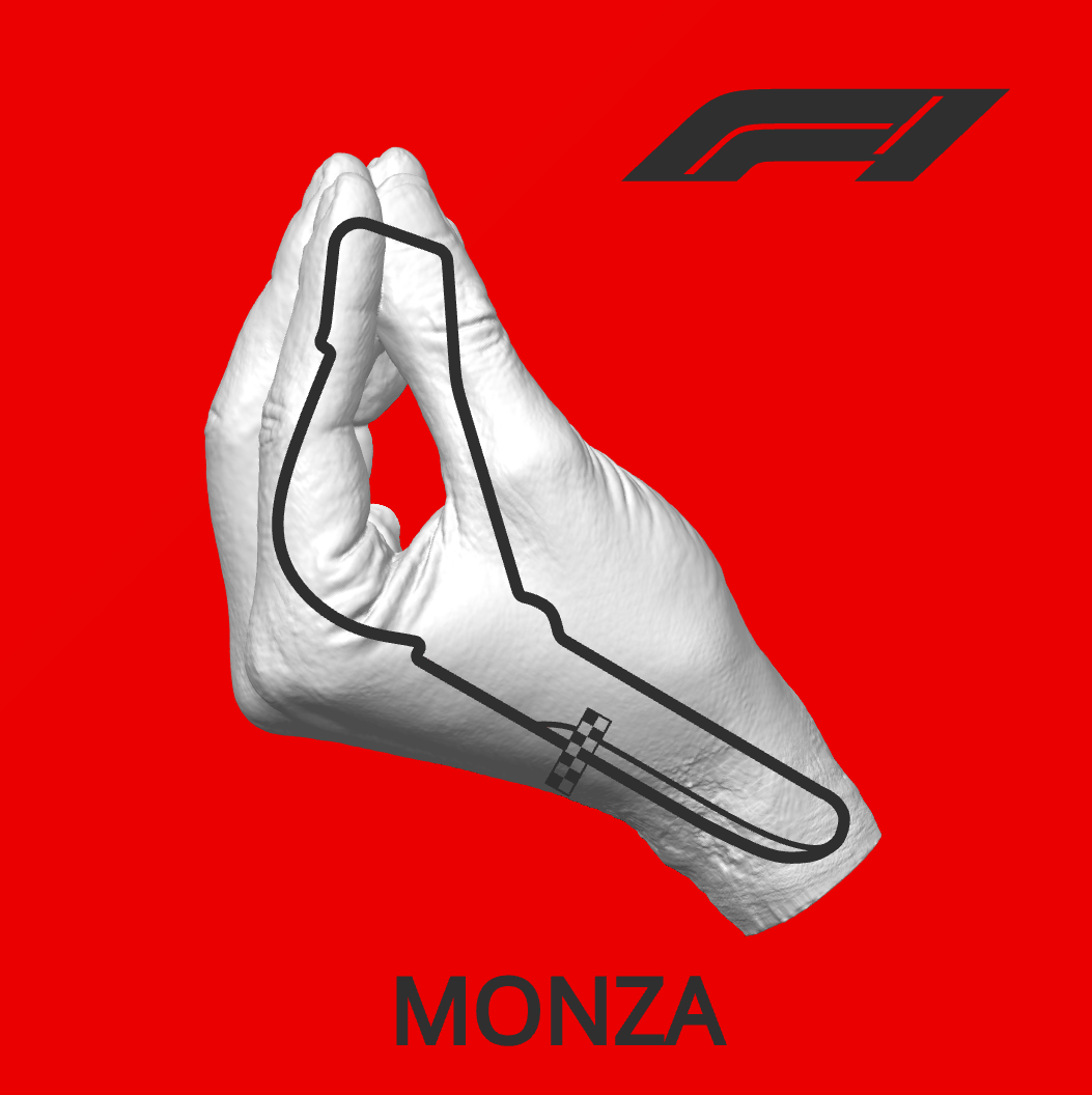 Formula 1 Monza Italian Hand Gesture Wall Art - Formula 1 Circuit Decor Gift
